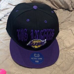 NBA Los Angeles Lakers Black & Purple Flat Brim Hat